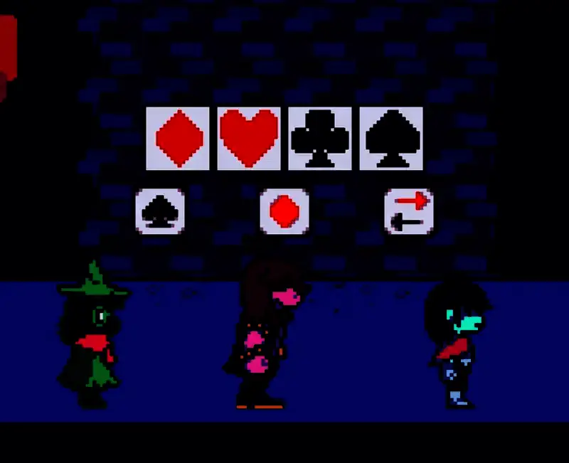 墙上绘制着四种花色组成的图案，下方宝箱已打开，露出第三块钥匙碎片