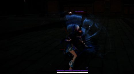 双戟技能“拨云龙”与“探海蛟”连招演示，角色腾空而起后急速俯冲，敌人被击飞并压制