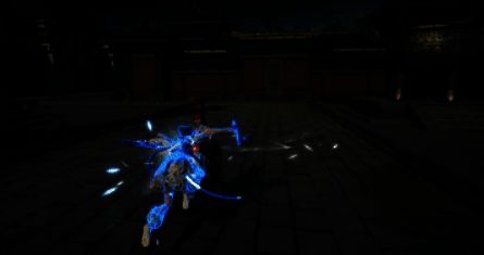 角色使用升龙技将敌人击飞，随即释放钩锁进行空中追击，形成连贯压制