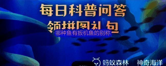 支付宝神奇海洋8月29日答题界面截图，显示‘哪种鱼有扳机鱼的别称’题目及选项
