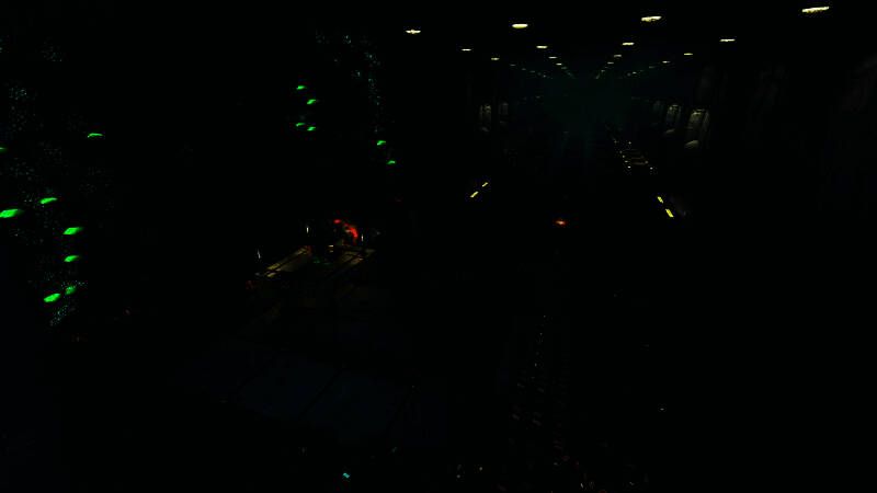 角色站在巨大地下空洞边缘，仰望头顶布满发光植物的穹顶，画面充满孤独与敬畏感