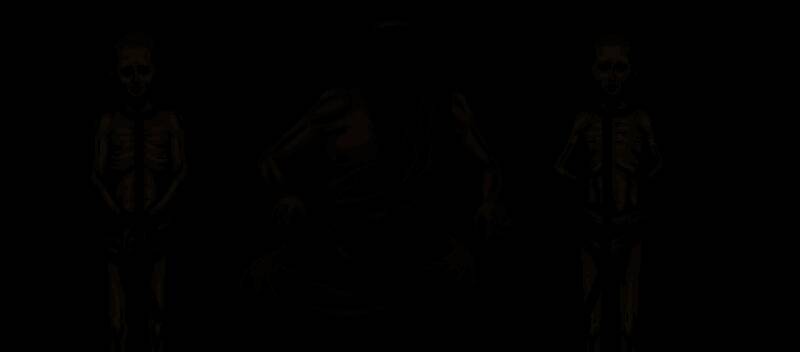 黑鸦跃起发动空中斩击，敌人为半人半鹿的诡异生物，场景为被藤蔓缠绕的废弃神庙