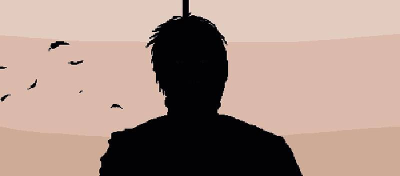 近景展示主角面部特写，眼神充满仇恨，盔甲破损，血迹斑斑，极具故事感