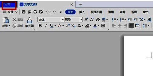 WPS软件主界面，左上角标有WPS图标，顶部可见齿轮状设置按钮