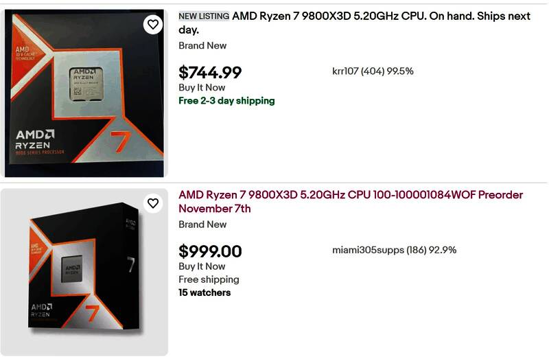 亚马逊CPU畅销榜截图，锐龙7 7800X3D位列第一，周围标注‘畅销产品’和‘客户首选’标签