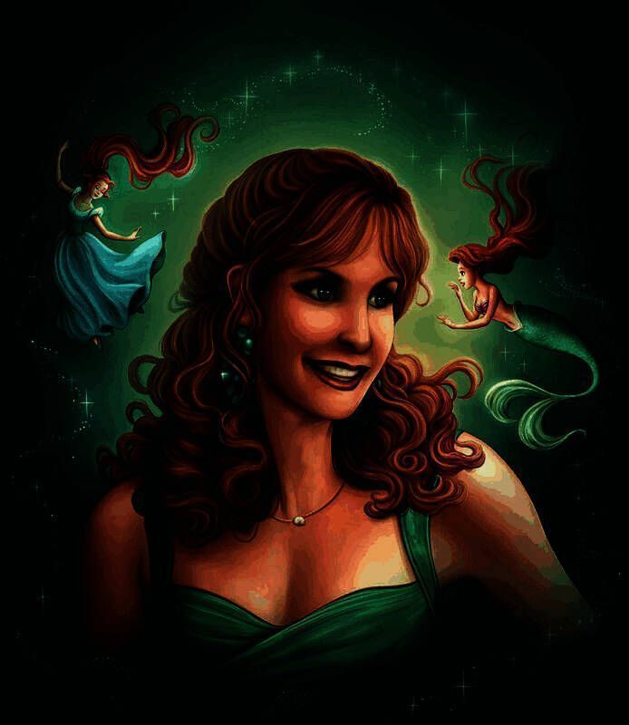 Jodi Benson与David Hayter在录音棚内共同录制对话的场景，两人佩戴耳机专注配音