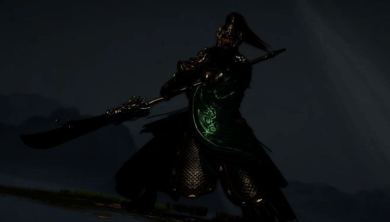 关羽武将面板属性截图，显示高防御、高生命值及专属兵种青龙卫加成