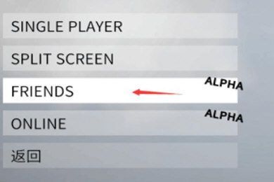 玩家在FRIENDS界面选择好友进行联机邀请的操作截图