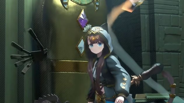 蜜果城活动界面，显示挑战进度条、礼包奖励预览及角色对战动画