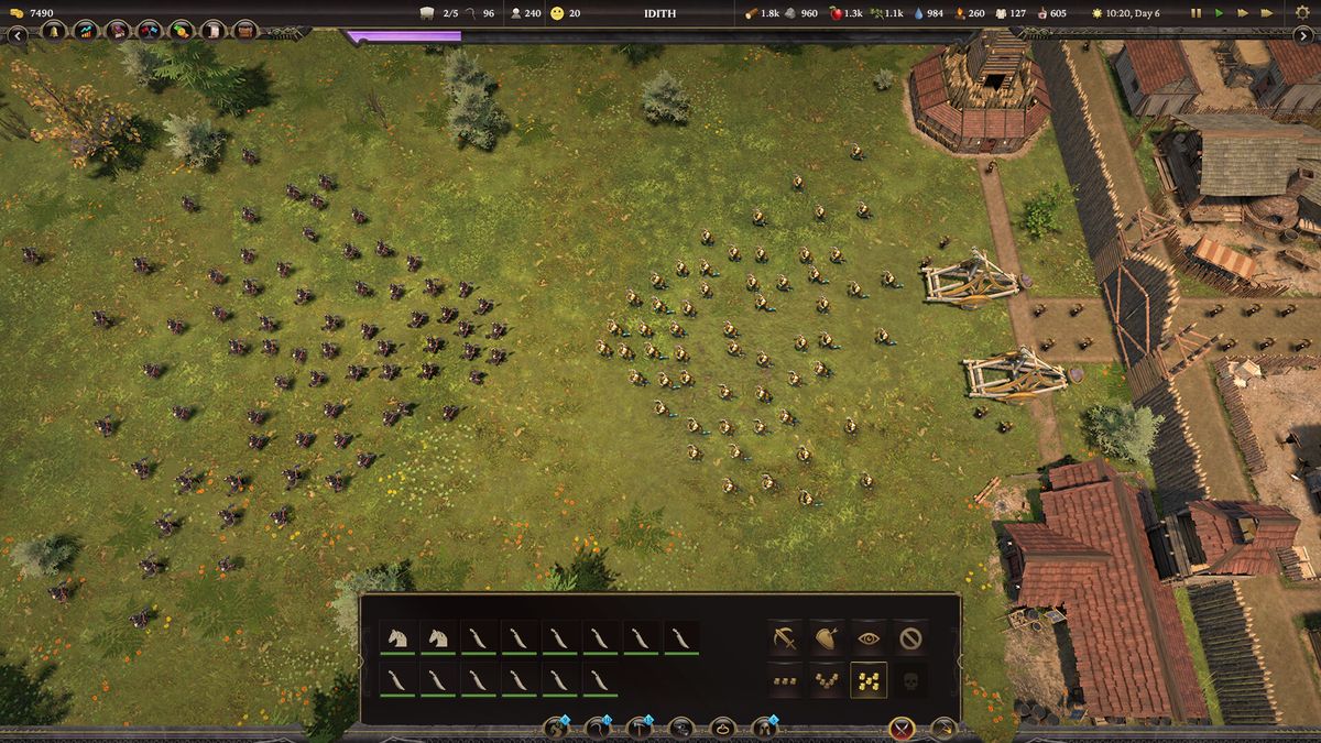 神秘祭坛场景，紫色能量流环绕石柱，一名法师角色正在吟唱古老咒语