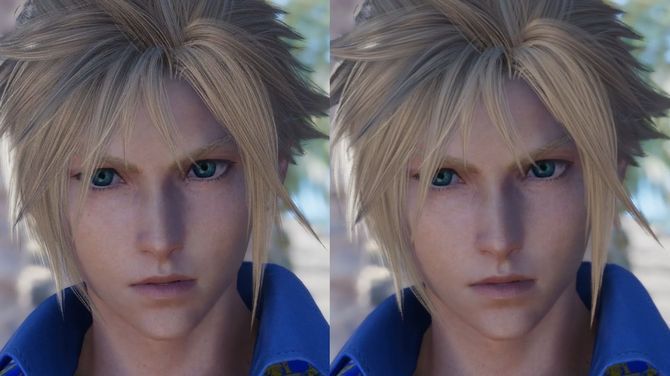 《最终幻想7：重生》游戏画面，角色面部与背景细节高度还原