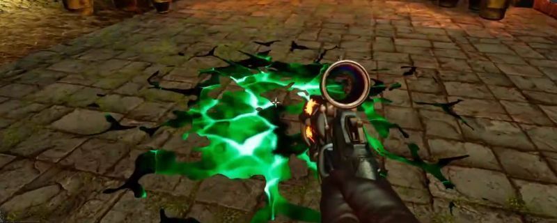 《深渊之潮》游戏中角色施展锚技能的瞬间，角色手臂延伸出链锚击中远处敌人，画面充满动态张力