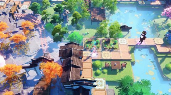 编辑器界面展示，左侧为功能模块栏，右侧是3D场景编辑视图，地图中摆放着可交互的机关与角色