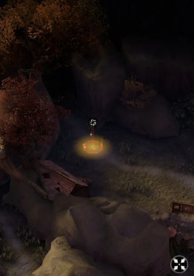 藤蔓守卫挥舞带刺藤蔓发动攻击，周围地面飘散着淡紫色花粉