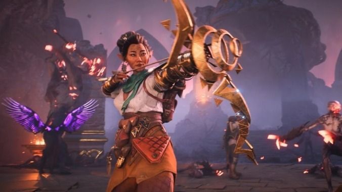 《龙腾世纪：影障守护者》游戏封面展示，主角身披铠甲站在破碎大地之上，背景为紫色裂隙与风暴