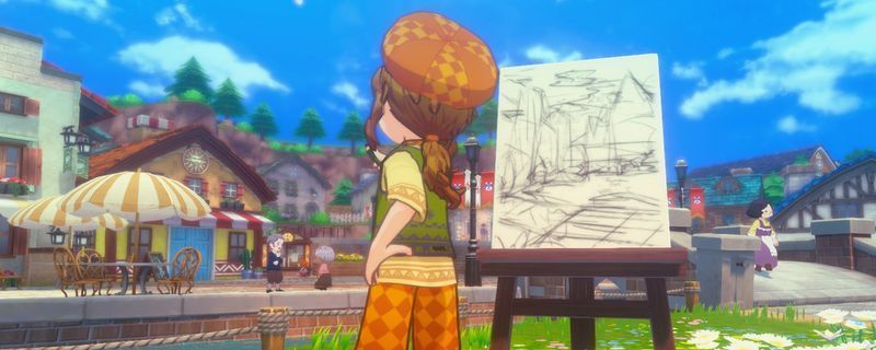 《牧场物语 来吧！风之繁华集市》中品牌化农产品展示界面，显示带有金色标签的优质胡萝卜和牛奶