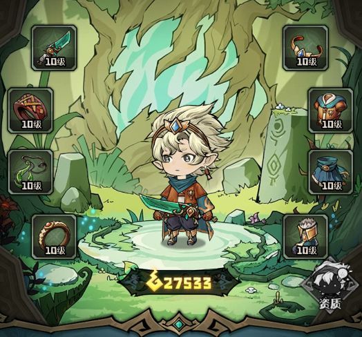 装备界面截图，显示不同部位的装备图标及强化等级，背景为森罗小窝的木质工坊