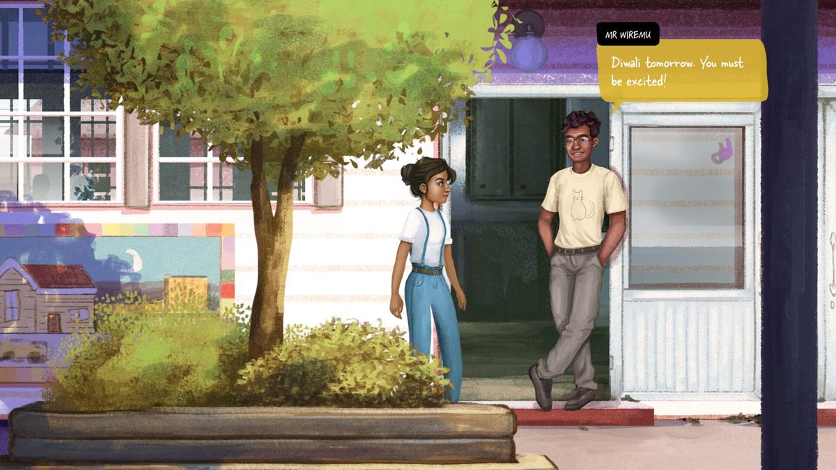 迪雅在日记本上涂鸦，画着小狗豆豆和破碎的时间符号