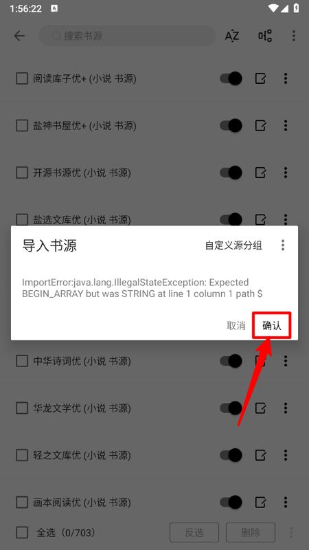 导入成功提示弹窗显示，用户即将完成最后一步确认操作