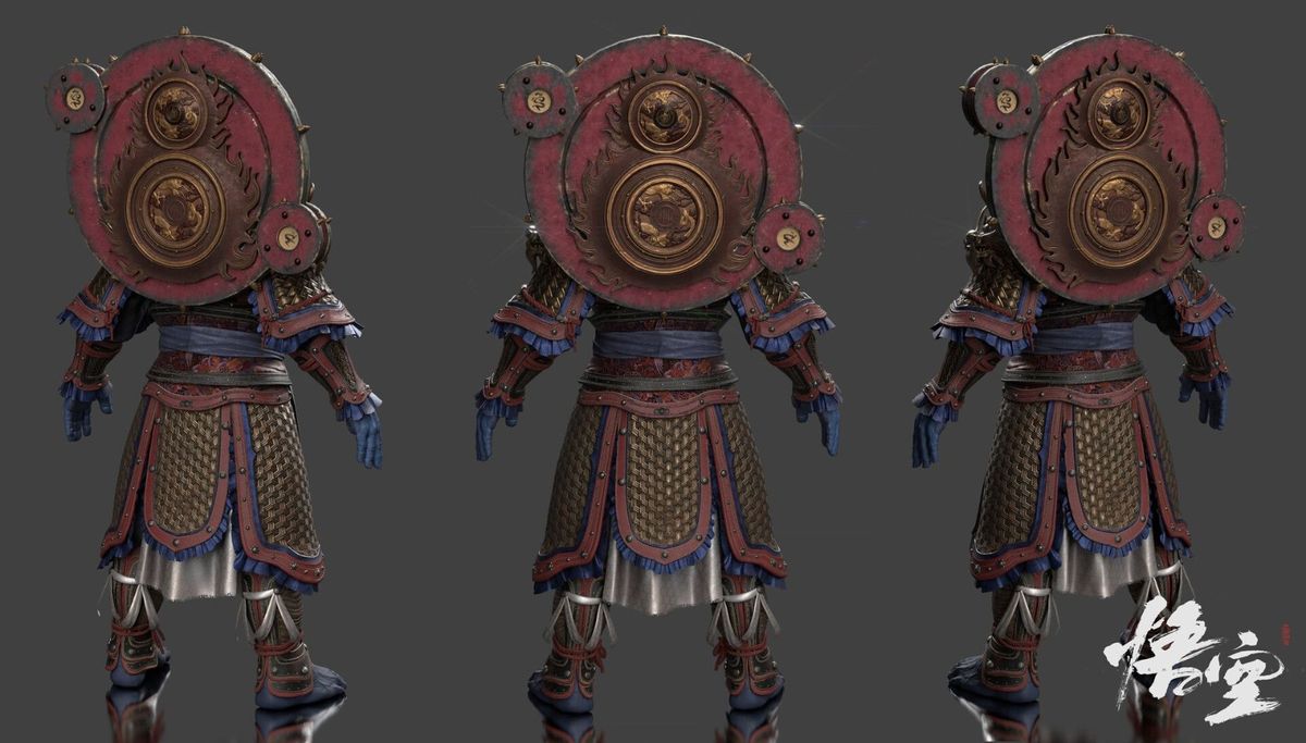 掌灯御史侧面视角，长袍飘动，灯笼散发幽光，背景为古寺残垣