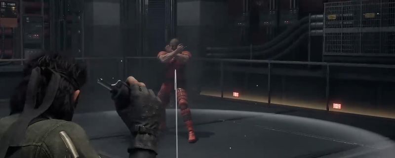 沃尔金BOSS在废墟战场上释放雷电技能的震撼画面，身穿重型装甲，周身电光闪烁