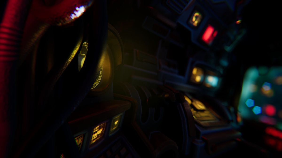 两名玩家角色分别位于不同房间，通过手势与符号进行远程交流，画面色调冷峻，充满紧张感