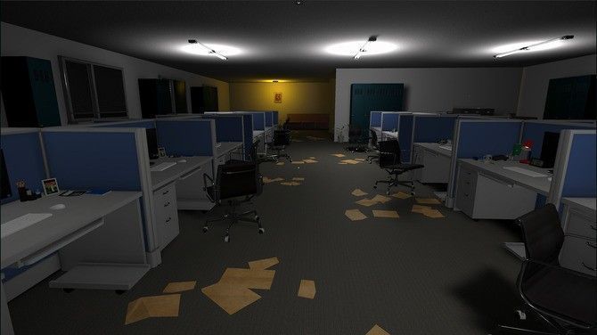 黑暗走廊尽头出现模糊人影，灯光忽明忽暗，营造强烈恐怖悬念