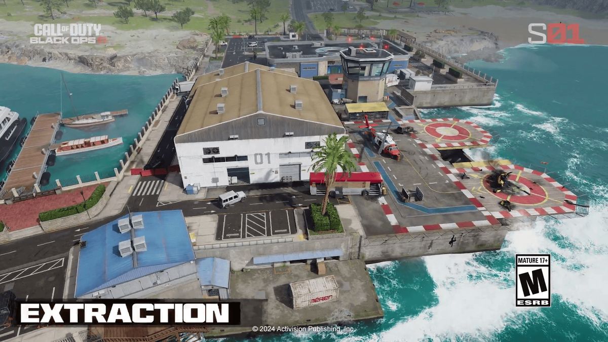 Extraction地图的都市废墟场景，破碎街道与残垣断壁构成复杂地形，适合伏击与游击战术