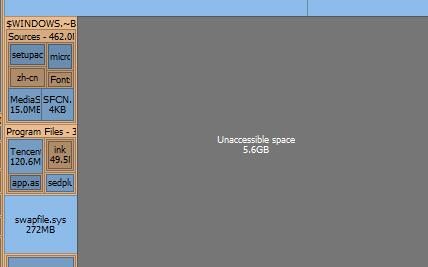 灰色区块特写，用于标识不可读取或受权限保护的磁盘内容