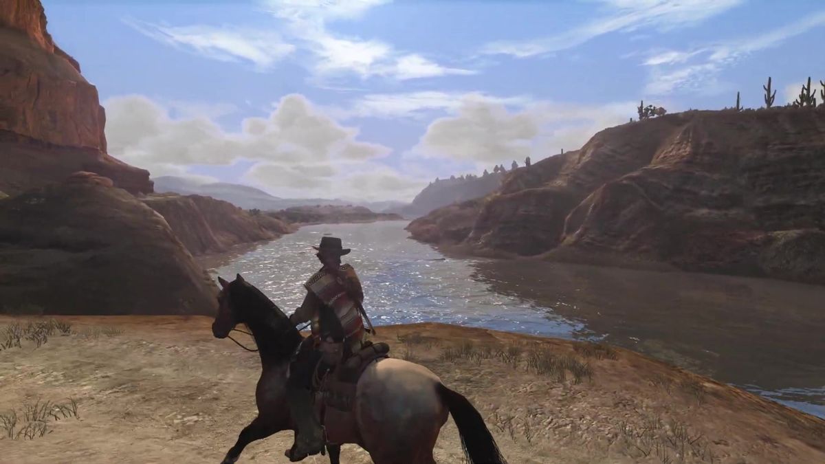 角色特写对比，约翰·马斯顿面部纹理更清晰，胡须与皮肤质感更真实