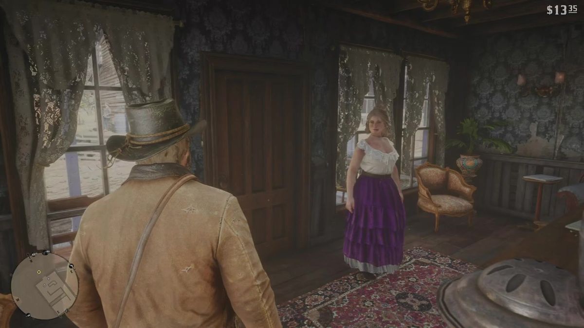 《荒野大镖客2》湖边场景，水面反光但整体过曝