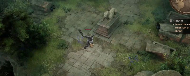 《泰坦之旅2》中角色开启血魔流技能，周身泛起血色光芒，刀光闪烁间敌人倒地，地面残留血迹与能量波动特效