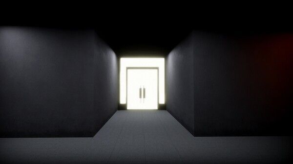 游戏中出现神秘人影在远处凝视主角，背景模糊且充满噪点特效