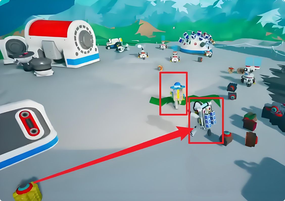 夜晚的外星地表，基地灯光微弱闪烁，远处地壳裂开喷出橙色岩浆，天空中雷电交加