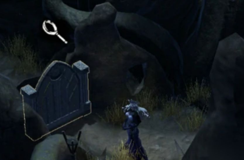 地下隐藏场景内部画面，昏暗环境中布满发光矿脉与潜伏的怪物，地面散落着燃烧弹痕迹