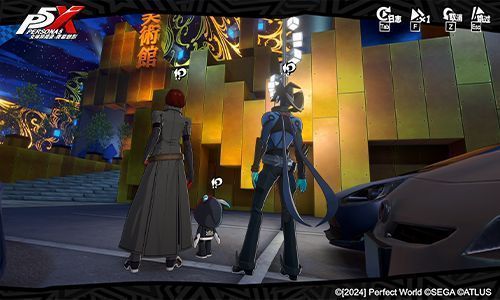 游戏内新宫殿场景截图，走廊两侧挂满诡异画作，地面扭曲变形，整体氛围神秘而压抑