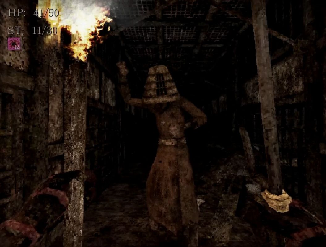 玩家在昏暗房间中翻找柜子，试图寻找弹药或治疗物品