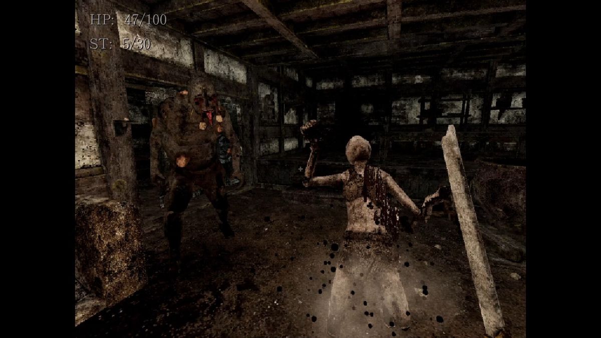 游戏UI界面展示，左侧为生命值，右下角显示当前武器与弹药数量