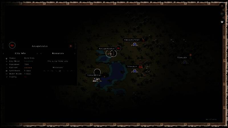 地图界面展示多个城邦位置，玩家正准备对邻国发动军事行动