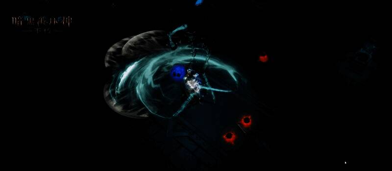 雾刃施展暴风刃舞的战斗场景，链刃缠绕风暴，身影在空中翻转，四周风刃炸裂，视觉特效极为震撼