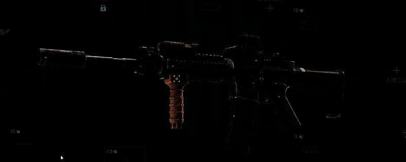 《战地6》游戏中M4A1卡宾步枪的武器界面展示，枪身细节清晰，配件槽位完整