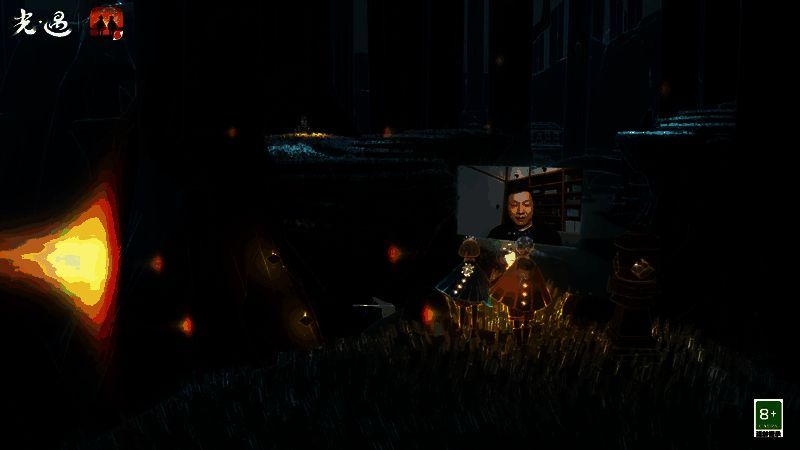 玩家在《光·遇》伊甸大屏前聚集观看影像，光影映照在角色脸上，氛围感十足