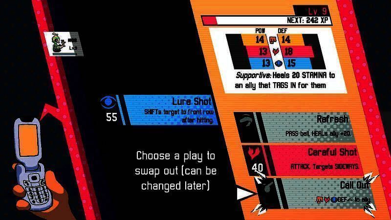 剧情对话场景，主角与一名戴墨镜的豪猪教练在酒吧交谈，背景有灯光闪烁