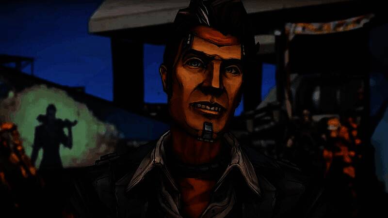 《无主之地2》游戏画面，角色在熔岩地带远处使用狙击枪攻击从地底涌出的敌人，周围环境充满末世废土风格