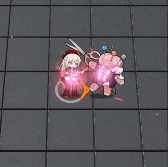 若叶睦与Ave Mujica队友并肩作战的游戏场景，舞台元素与战斗特效交织