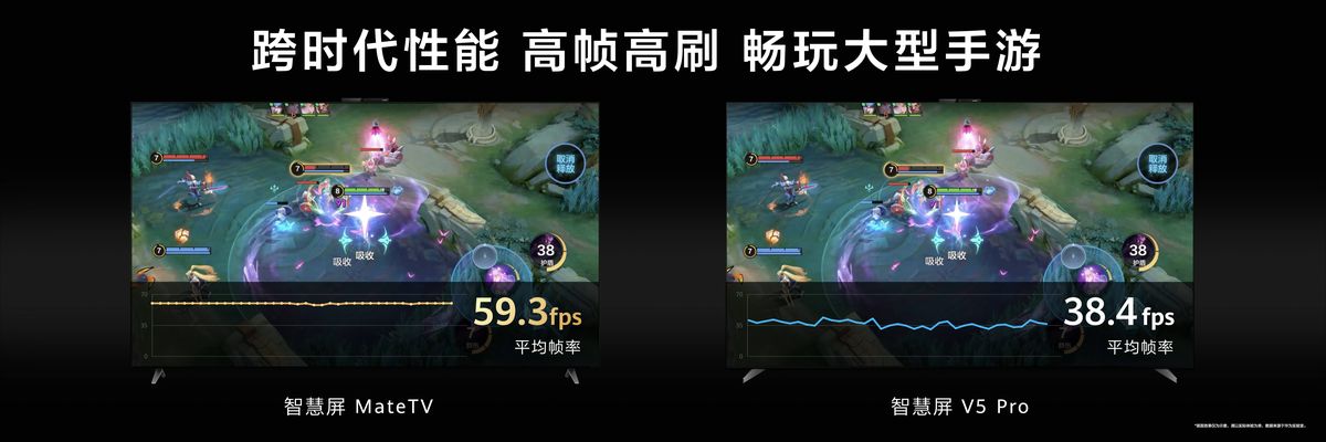 玩家使用星闪悬浮触控手柄操控MateTV上的《QQ飞车手游》，操作灵敏流畅