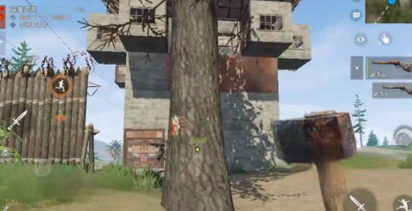 围墙建造示意图，展示不同材料的围墙结构与防御效果对比