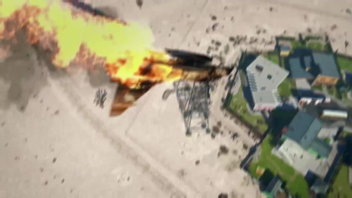 玩家在核弹镇地图中使用投掷斧进行战术攻击