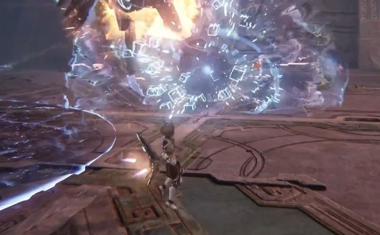 孙膑释放大招时的全屏特效画面，蓝色光效环绕战场