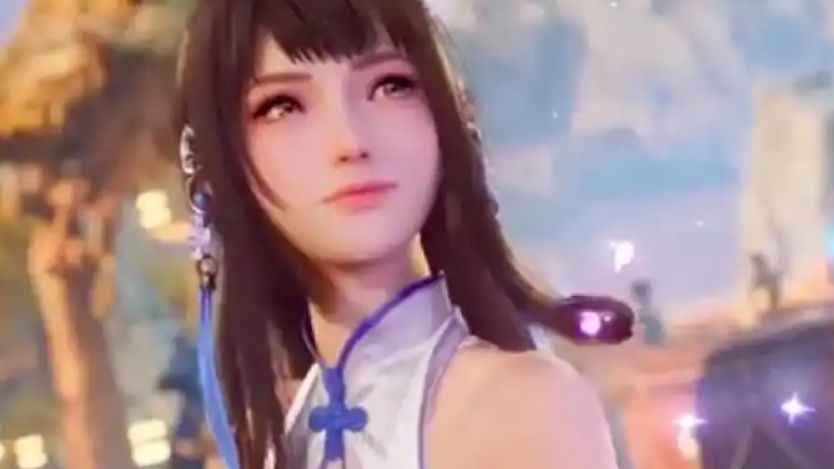 西施手持纱巾施展技能，画面细腻，技能特效绚丽